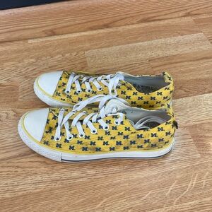 Women's Michigan wolverines Yellow and Blue converse Sneakers shoes